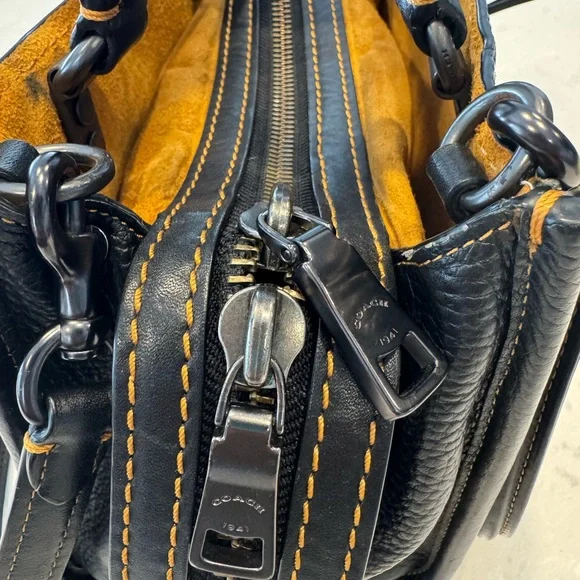 COACH Rouge Pebbled Black Leather Bag - Picture 10 of 12